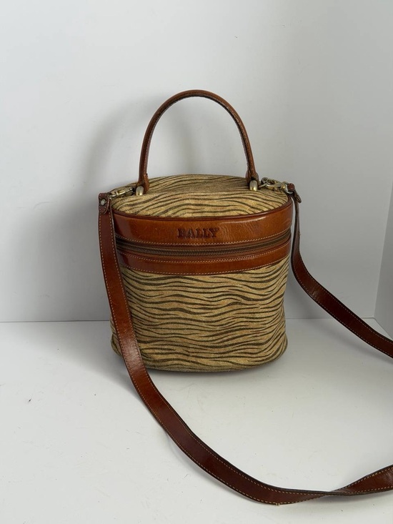 Bally Handbags - Vintage Bally Classic 3-Way Zebra Pattern Vanity Bucket Bag